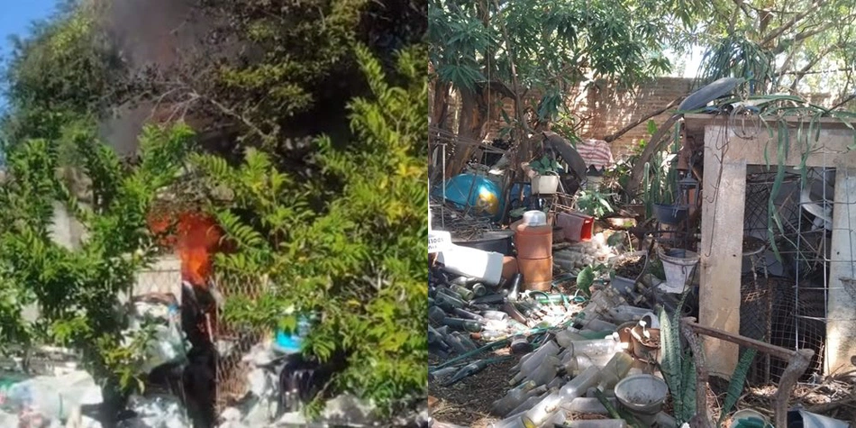 Incêndio atinge casa de reciclagem no bairro Monte Castelo