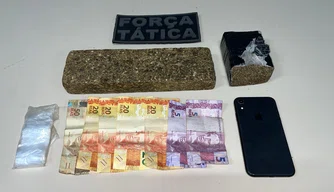Drogas e dinheiro apreendidos
