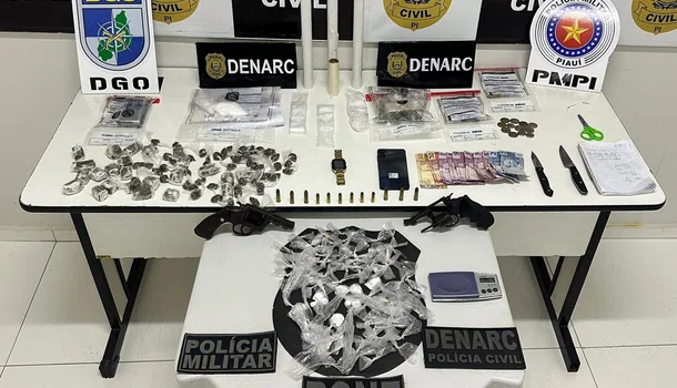Drogas apreendidas durante operação do Denarc em Teresina