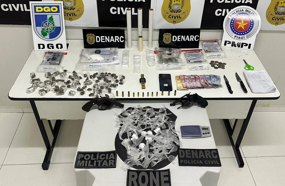 Drogas apreendidas durante operação do Denarc em Teresina