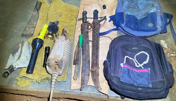 Materiais apreendidos pela Polícia Militar.