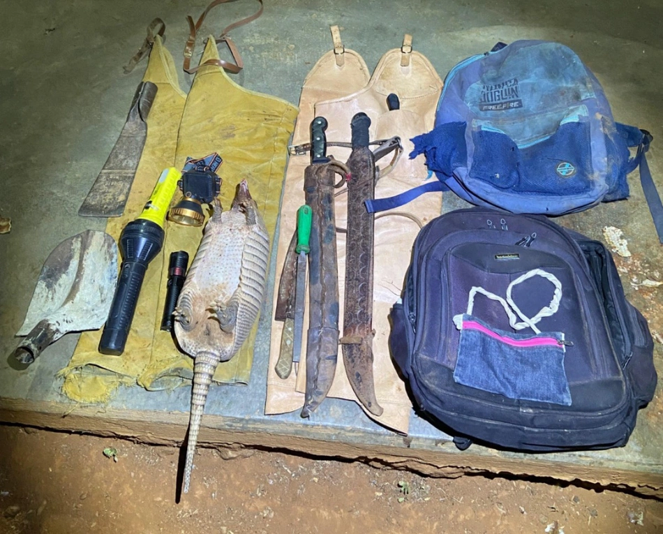 Materiais apreendidos pela Polícia Militar.