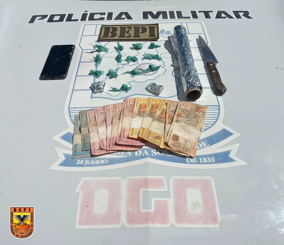 Materiais apreendidos