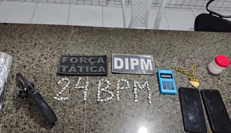 Materiais apreendidos pela Polícia Militar