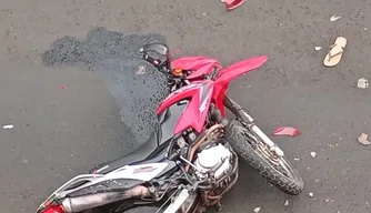 Motocicleta envolvida em acidente