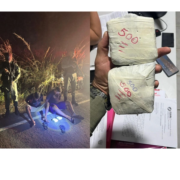 Dupla presa com 1 kg de crack.