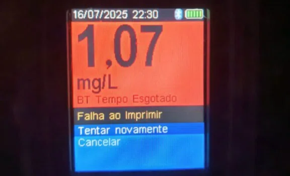Teste de etilômetro.
