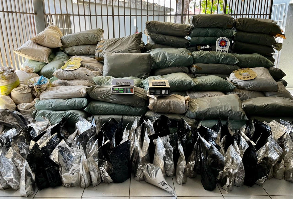 Drogas apreendidas durante a operação.