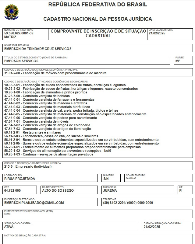 CNPJ da empresa na Receita.