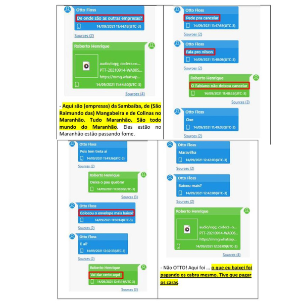 Print de conversas mostram como funcionava desistência de empresas na licitação