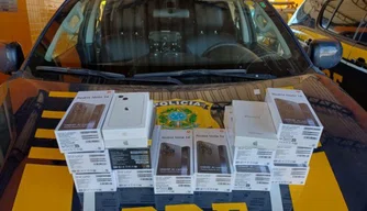 PRF apreende celulares sem nota fiscal.