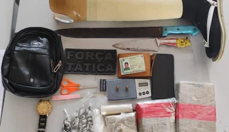 Materiais apreendidos pela Polícia Militar