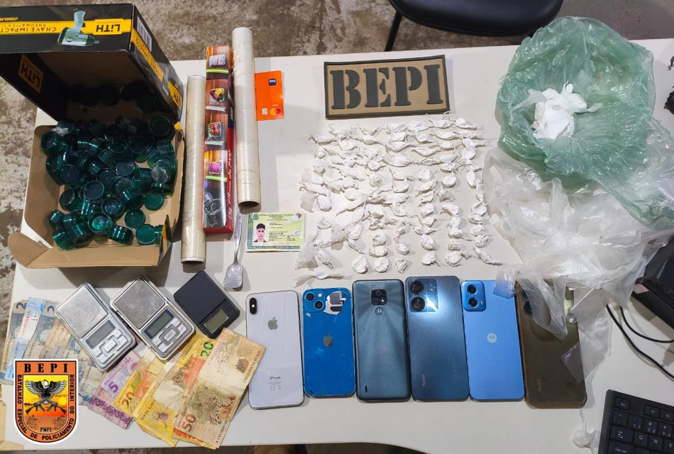 Materiais apreendidos