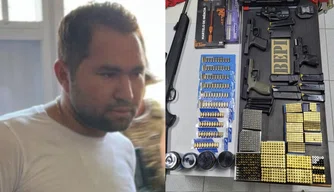 Arsenal de armas e munições apreendidos