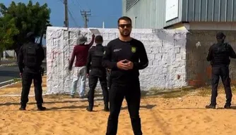 Pichações de facções criminosas em Parnaíba.