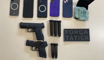 Materiais apreendidos pela Força Tática