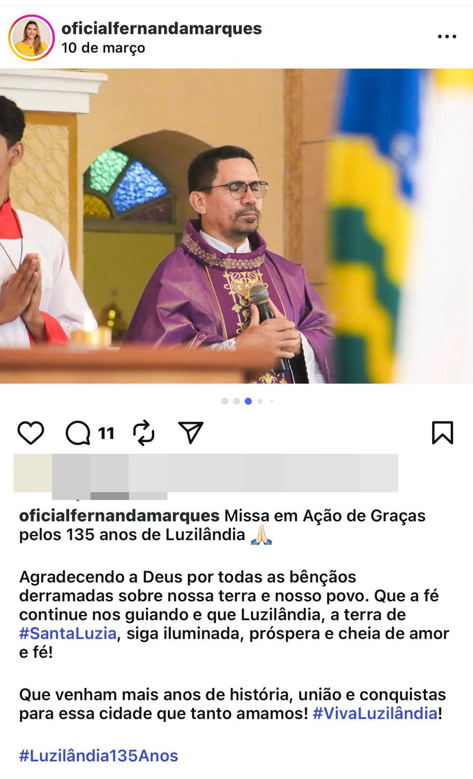 Print da prefeita de Luzilândia