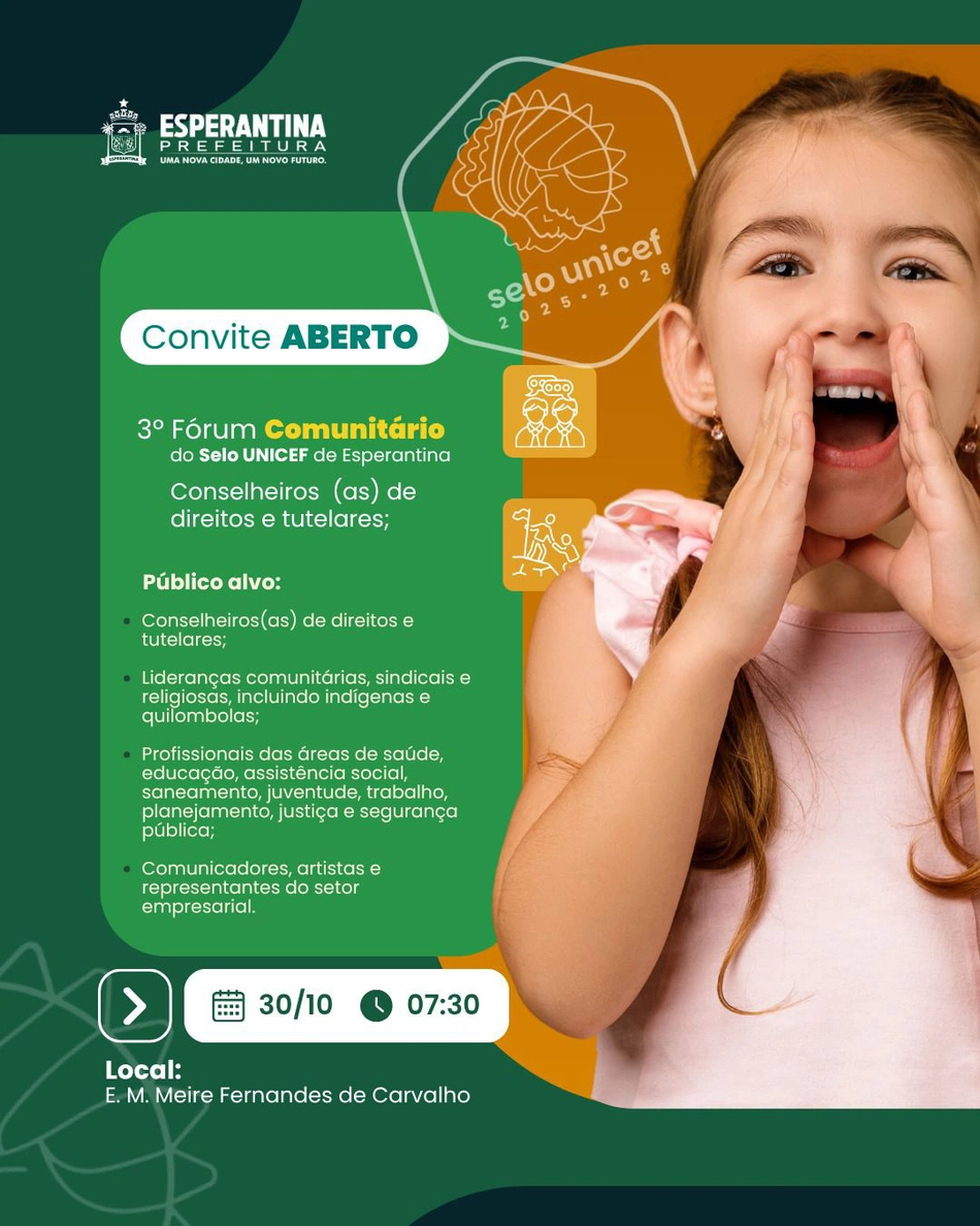 3º Fórum Comunitário do Selo UNICEF.