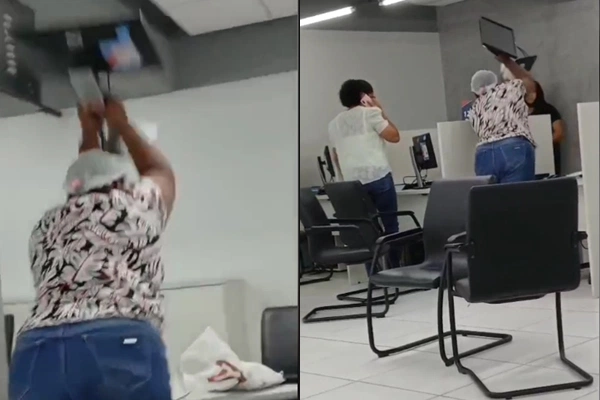 Mulher quebra computadores na Equatorial Piauí