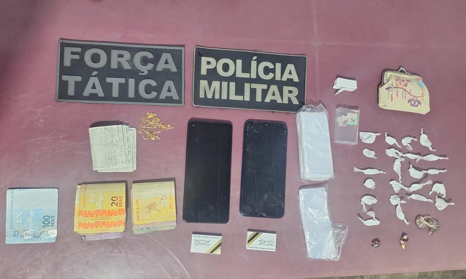 Materiais apreendidos durante ocorrência em São João do Arraial