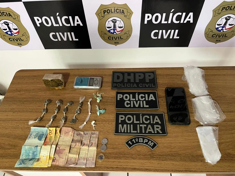 Materiais apreendidos