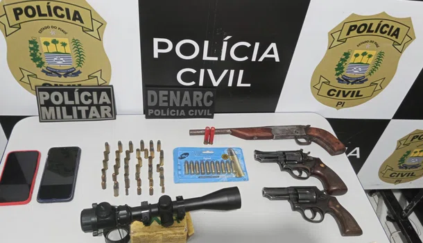 Polícia Civil apreende grande quantidade de dinheiro e três armas de fogo