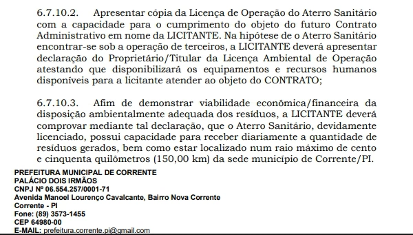 Edital da licitação