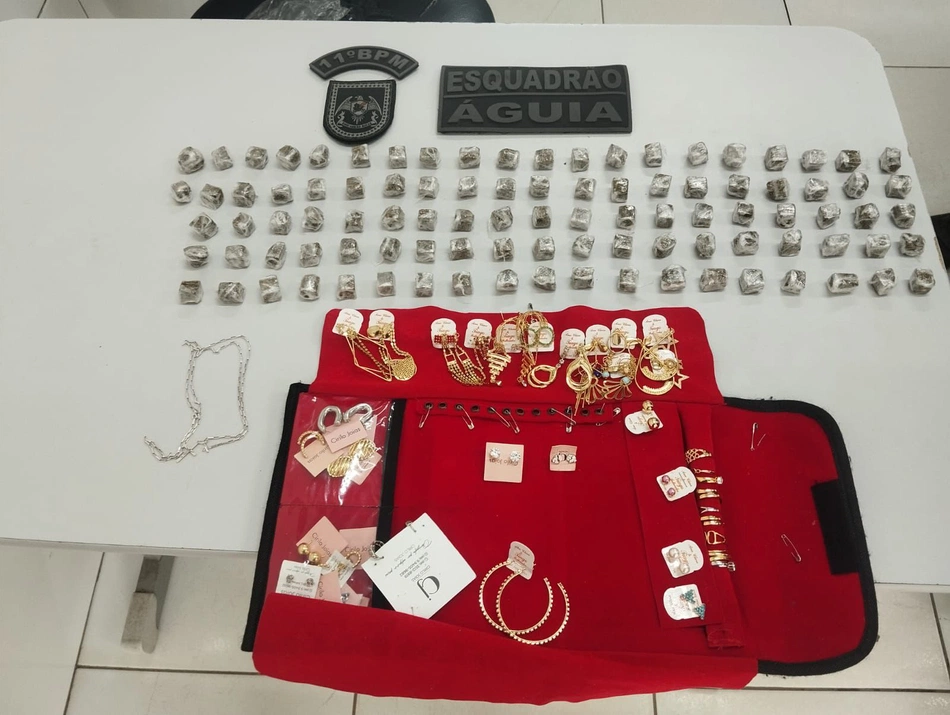 Materiais apreendidos