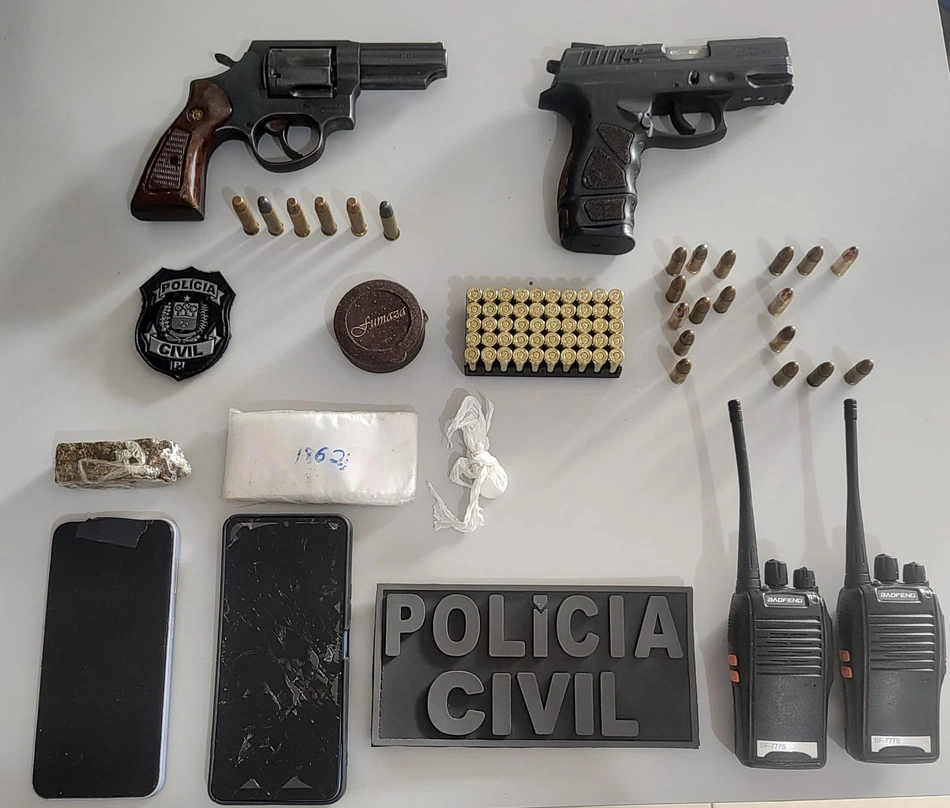 Material apreendido na ação