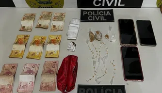 Material apreendido com suspeitos em Buriti dos Lopes