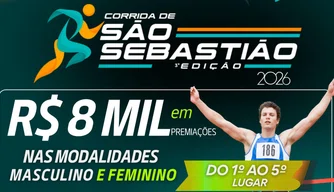 Corrida de São Sebastião com R$ 8 mil em premiações