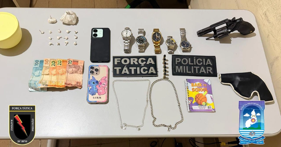 Material apreendido pela Força Tática