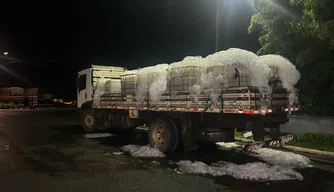 Caminhão com carga irregular