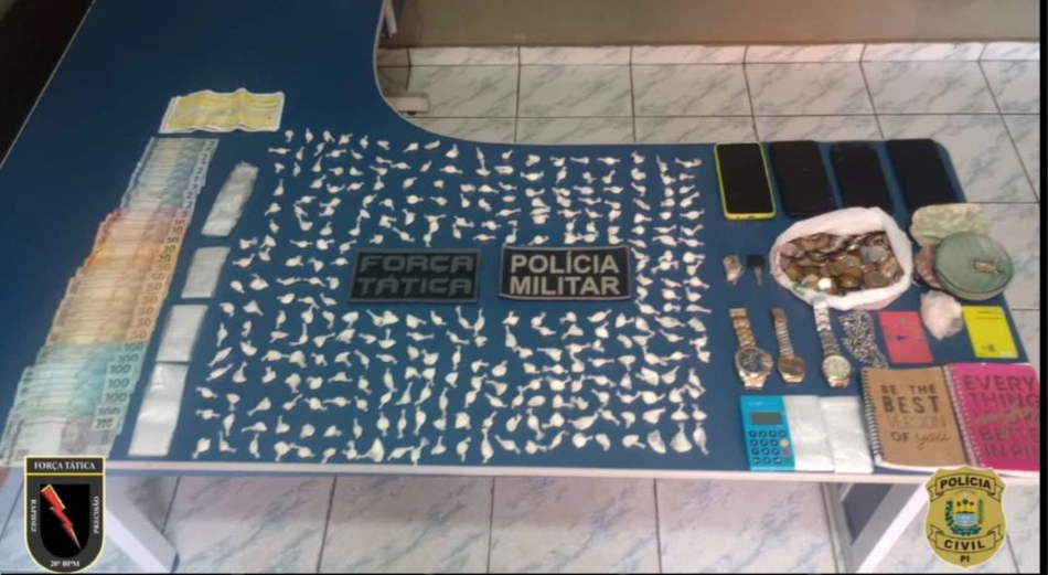 Materiais apreendidos pela Polícia
