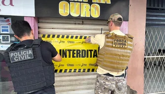 Operação Ouro Sujo interdita loja suspeita de receptação de ouro em Teresina