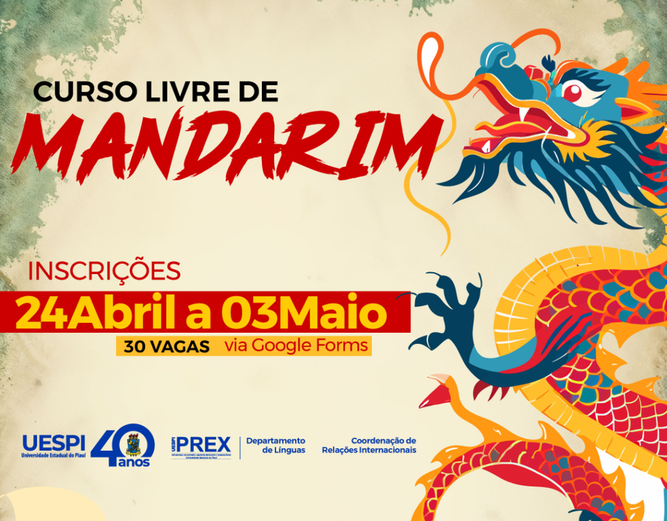 Uespi oferta curso gratuito de mandarim com professor nativo