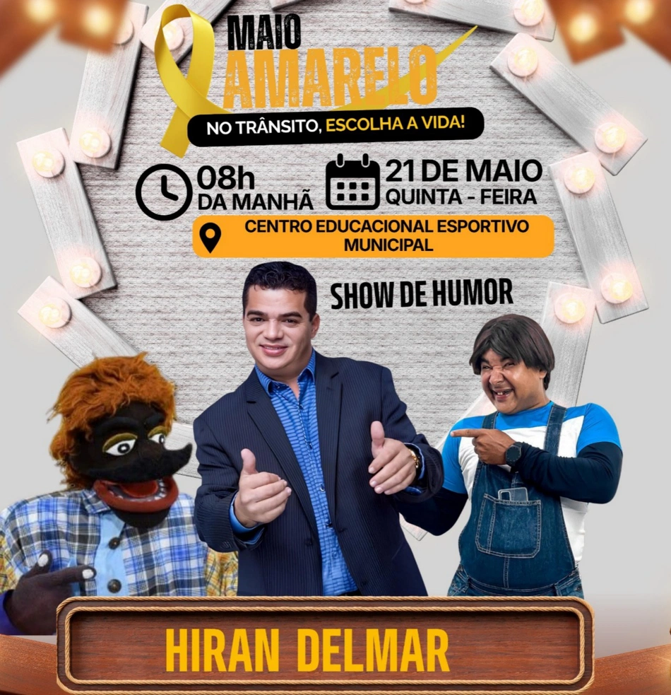 Prefeitura de Esperantina promove show de humor gratuito em alusão à campanha Maio Amarelo
