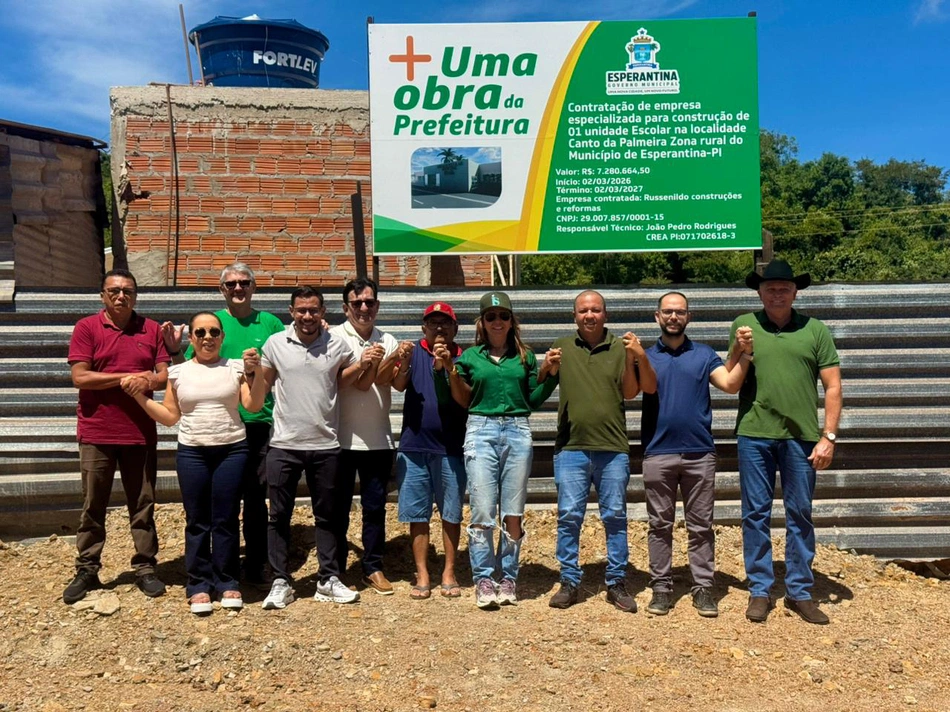 Ivanária Sampaio visitou a construção da nova sede da Escola Municipal João José de Oliveira