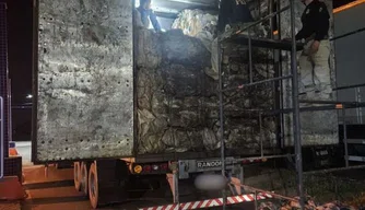 PRF apreende cerca de 58 m³ de madeira ilegal e anfetaminas na BR-316 em Picos