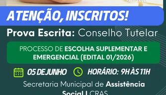 Prefeitura de Esperantina anuncia data e local da prova escrita do processo de escolha para o Conselho Tut