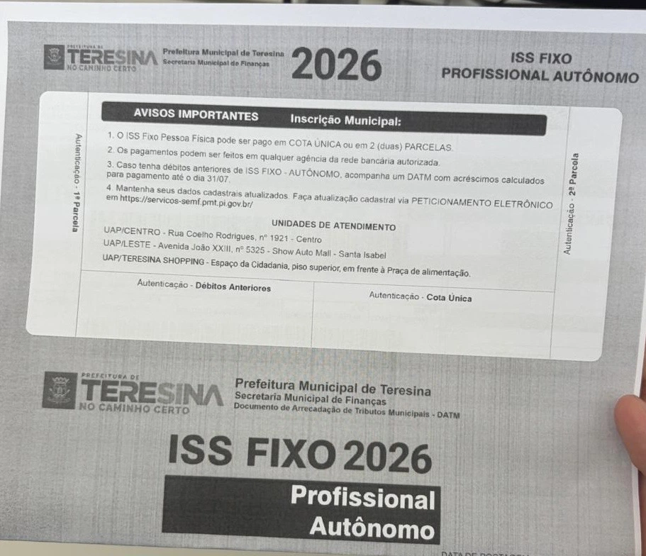 Secretaria de Finanças reforça prazo para pagamento do ISS Autônomo até 31 de julho