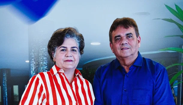 médica Lúcia Santos e Jorge Lopes, presidente do PSDB