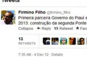 Anúncio da construção da ponte foi pelo twitter