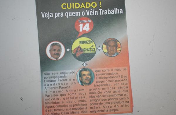 Este é sexto panfleto anônimo que procura agridir candidatos(Imagem:Reprodução) Este é sexto panfleto anônimo que procura agridir candidatos(Imagem:Reprodução)