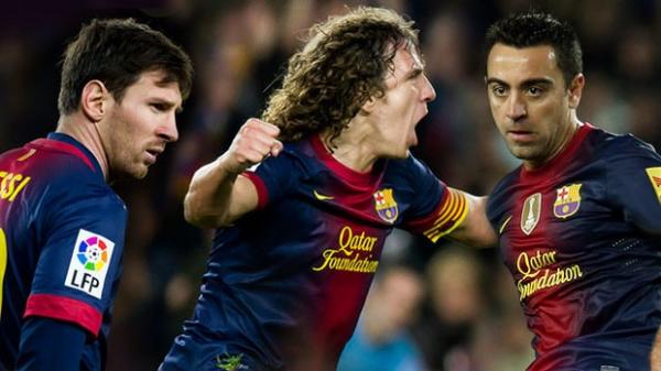Messi, Puyol e Xavi renovam seus contratos com o Barça(Imagem:Reprodução) Messi, Puyol e Xavi renovam seus contratos com o Barça(Imagem:Reprodução)