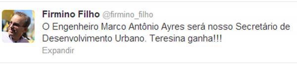 O anúncio foi feito no twitter(Imagem:Reprodução)