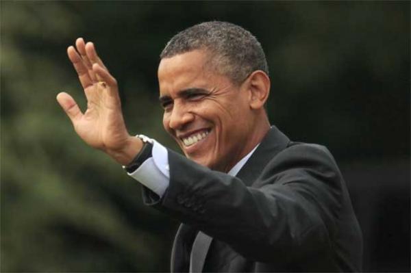 O presidente dos Eua, Barack Obama, acena da Casa Branca nesta terça-feira (4) antes de viajar para a Virgínia(Imagem:Reprodução) O presidente dos Eua, Barack Obama, acena da Casa Branca nesta terça-feira (4) antes de viajar para a Virgínia(Imagem:Reprodução)
