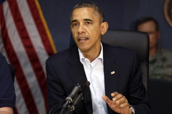 Obama fala durante visita ao centro de resposta a tempestades do governo federal, em Washington, neste domingo(Imagem:Reprodução) Obama fala durante visita ao centro de resposta a tempestades do governo federal, em Washington, neste domingo(Imagem:Reprodução)