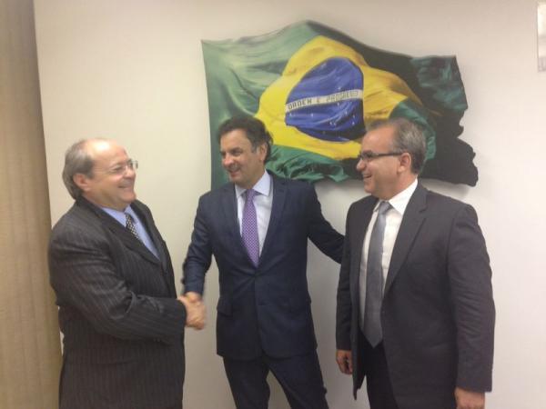 Sílvio Mendes, Aécio Neves e Firmino Filho(Imagem:Divulgação)
