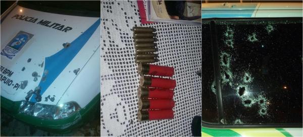 Viaturas atingidas pelos disparos(Imagem:Reprodução)